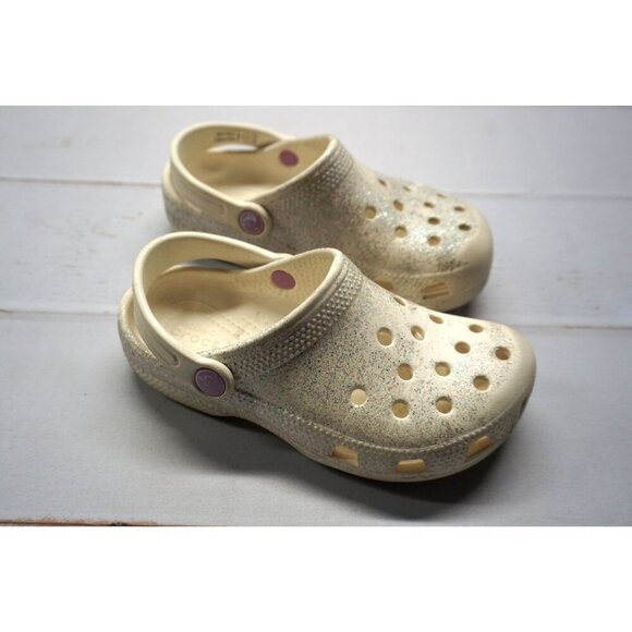 Crocs Kids' Iconic Crocs Comfort Glitter Clogs - Size C13 - Picture 1 of 12